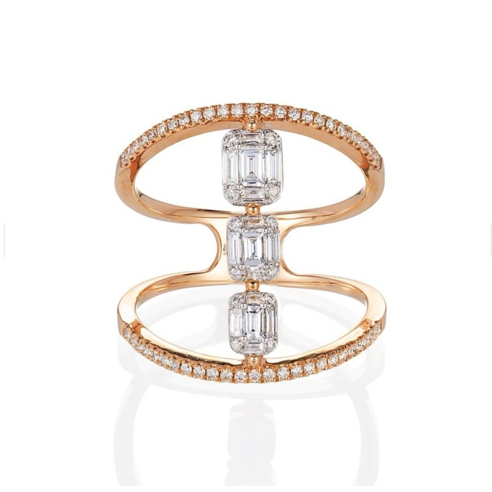 Steven Royce Rose Gold and Emerald Diamond Ring